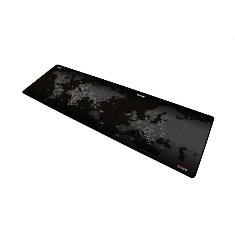 Podložka pod myš C-TECH MP-01W (World), 900x270x4mm, obšité okraje MP-01W