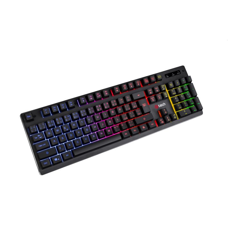 Polomechanická herná klávesnica C-TECH Iris (GKB-08), casual gaming, CZSK, duhové podsvietenie, USB GKB-08