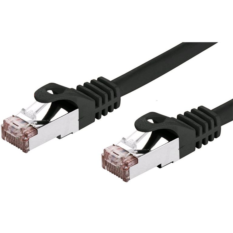 Kábel C-TECH patchcord Cat6, FTP, čierný, 1m CB-PP6F-1BK