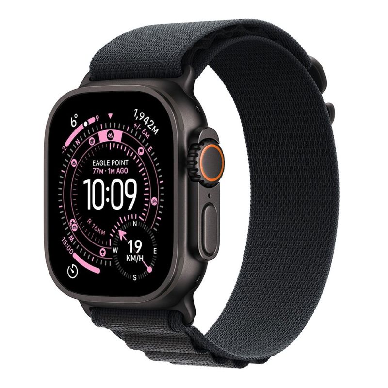 Apple Watch Ultra 3 GPS + Cellular 49mm Black Titanium Case with Black Alpine Loop - Large MF0X4QCA