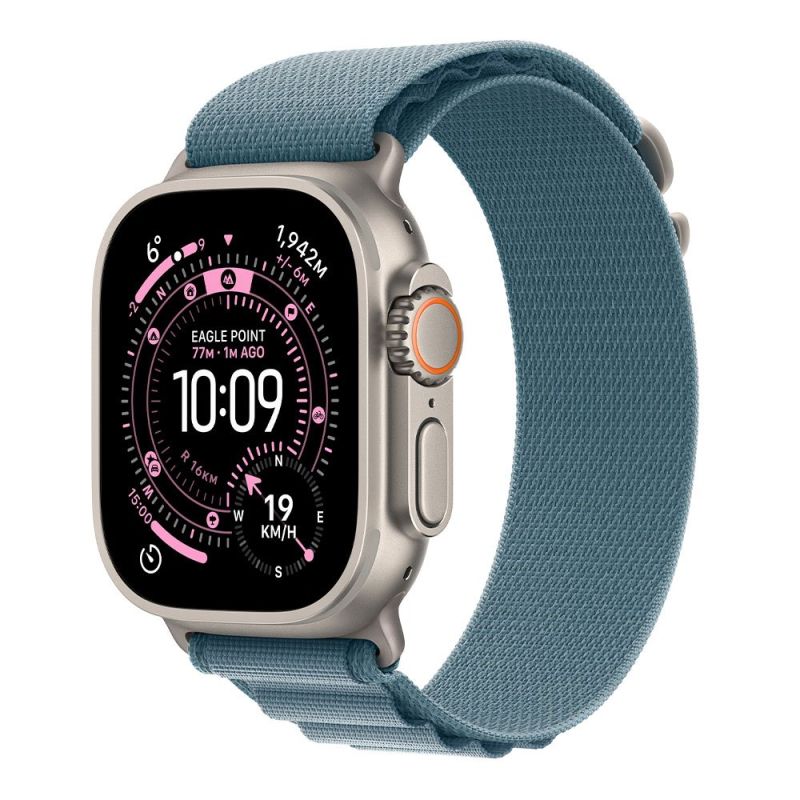 Apple Watch Ultra 3 GPS + Cellular 49mm Natural Titanium Case with Light Blue Alpine Loop - Small MEWK4QCA