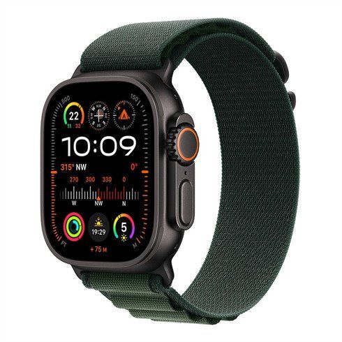 Apple Watch Ultra 2 GPS + Cellular 49mm Black Titanium Case with Dark Green Alpine Loop - Medium *Vystavený* 3N459ZA