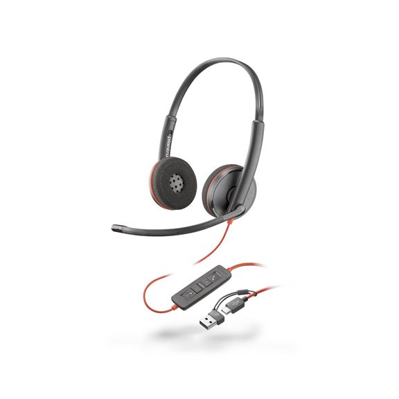 HP Poly Blackwire 3220 MS Teams náhlavná súprava, USB-C/A adaptér, stereo