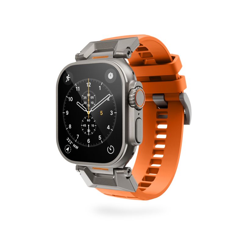 Epico Rubber Pro remienok s nerezovým zapínaním pre Apple Watch 4946454442mm - oranžová 63318101800004
