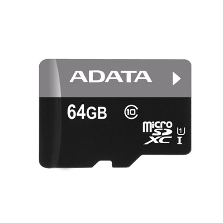 E-shop A-Data Micro SDXC Premier 64 GB, SD adaptér, UHS-I, Class 10, rýchlosť 30 MBs AUSDX64GUICL10-RA1