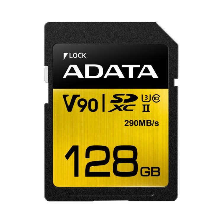 A-Data Premier ONE SDXC UHS-II U3 128GB | Class 10, rýchlosť 290260MBs (ASDX128GUII3CL10-C) ASDX128GUII3CL10-C