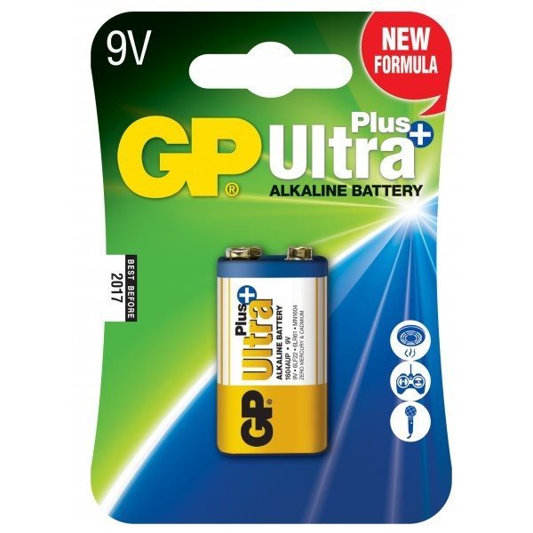 Alkalická batéria typ 9V (16LF22), GP Ultra Plus, 1 kus 219985105