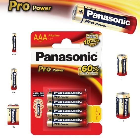Alkalická mikrotužková batéria AAA(LR03), Panasonic Pro Power, 4 kusy 54351037