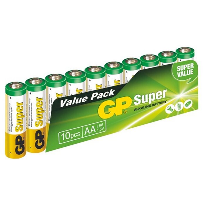Alkalická tužková batéria AA, GP Super, 10 ks 219985133