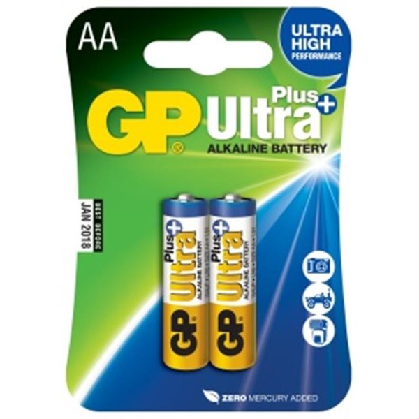Alkalická tužková batéria AA, GP Ultra Plus, 2 kusy 2199851021