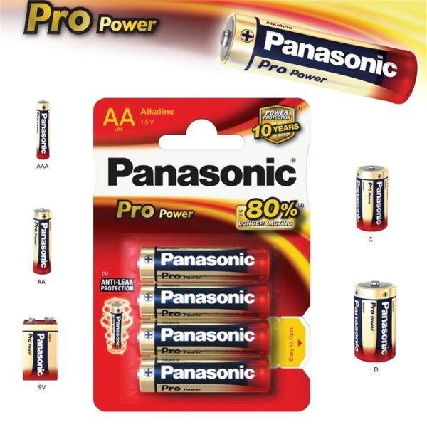 Alkalická tužková batéria AA, Panasonic Alkaline Power, 4 kusy 54351036