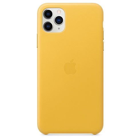 Apple iPhone 11 Pro Max Leather Case, meyer lemon MX0A2ZM/A