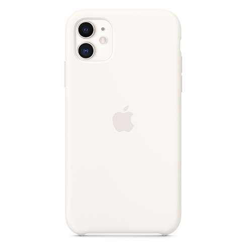 Silikónový zadný kryt pre Apple iPhone 11, biela