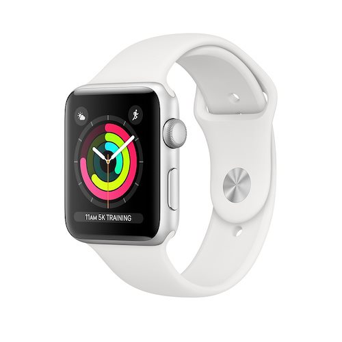 Apple Watch Series 3 GPS, 38mm Silver Aluminium Case with White Sport Band MTEY2CNA