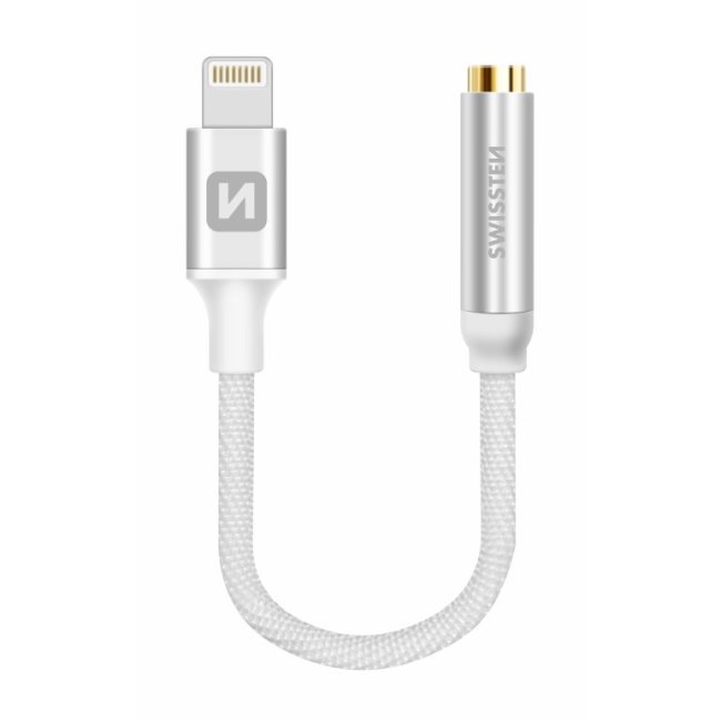 Audio adaptér Swissten Lightning/Jack (samica) 0,15 m, strieborný Audio adaptér Swissten Lightning/Jack (samica) 0,15 m, strieborný