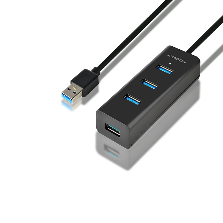 AXAGON HUE-S2BL 4x USB 3.0 hub s podporou rýchlonabíjania HUE-S2BL