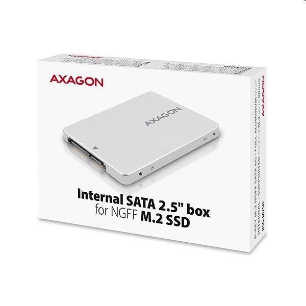 AXAGON RSS-M2SD SATA - M.2 SSD SATA, up to 80mm SSD, ALU body