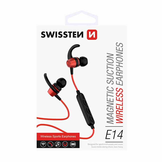 Bluetooth slúchadlá Swissten Active, červené 51105091