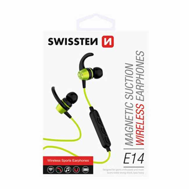 Bluetooth slúchadlá Swissten Active, limetkové