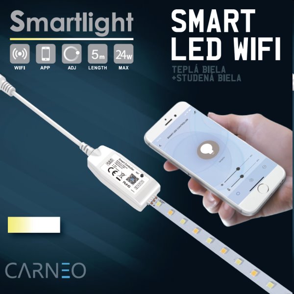 Carneo Smartlight WW LED pás 5m, biely