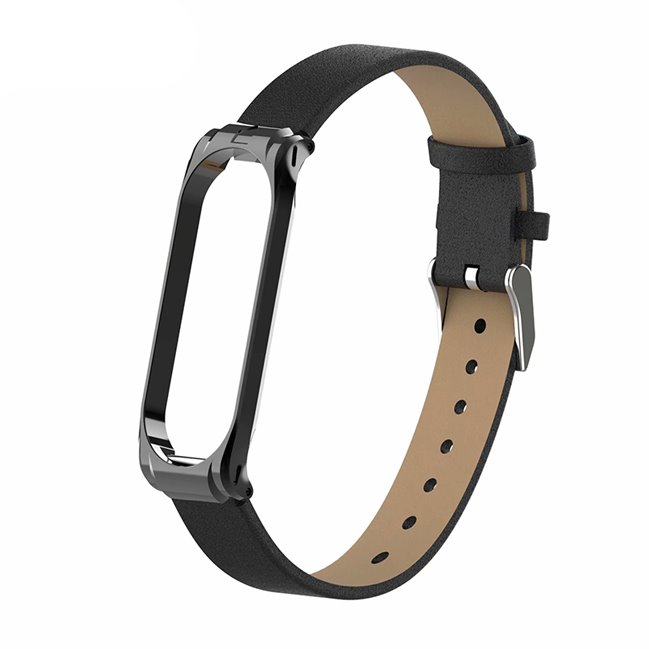 E-shop Kožený remienok pre Xiaomi MiBand 34, čierny PGS-399990