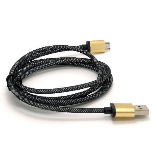 Dátový a nabíjací kábel s Micro USB konektorom, dĺžka 1 meter, Gold Dátový a nabíjací kábel s Micro USB konektorom, dĺžka 1 meter, Gold