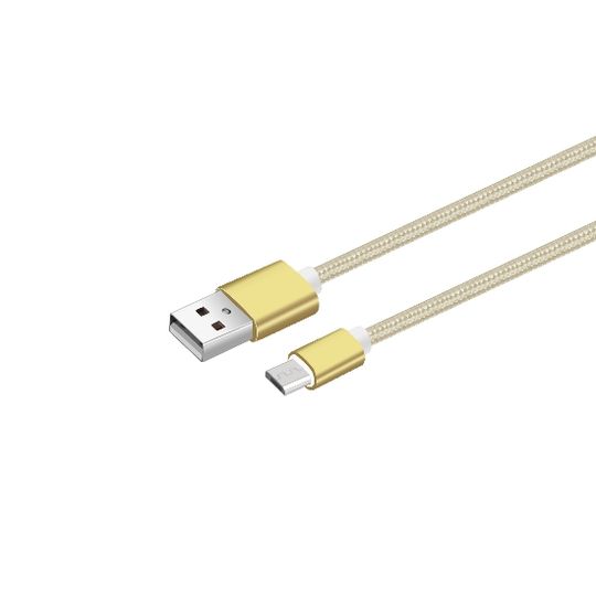 Dátový a nabíjací kábel s Micro USB konektorom, dĺžka 1 meter, Gold SA510MU-GD