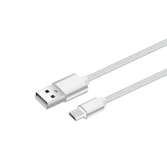Dátový a nabíjací kábel s Micro USB konektorom, dĺžka 1 meter, Silver SA510MU-SV