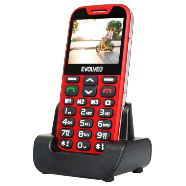 Evolveo EasyPhone XD, Red + nabíjací stojan - SK distribúcia EP-600-XDR