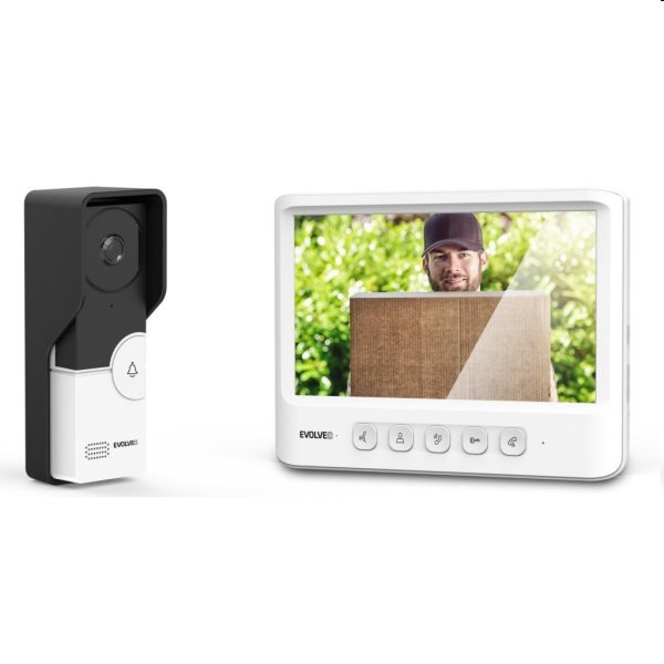 E-shop Evolveo IK06 zvonček na dvere s kamerou a farebným displejom DPIK06-W