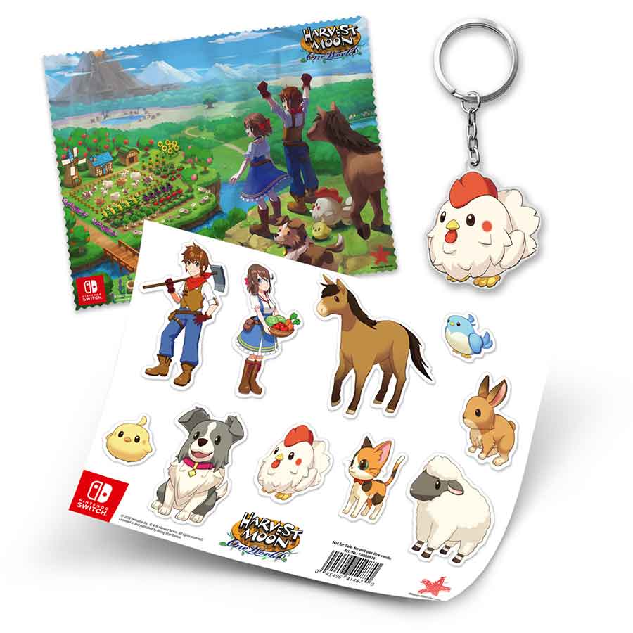 Darček - Harvest Moon: One World kľúčenka, handrička a nálepky v cene 9,99 €