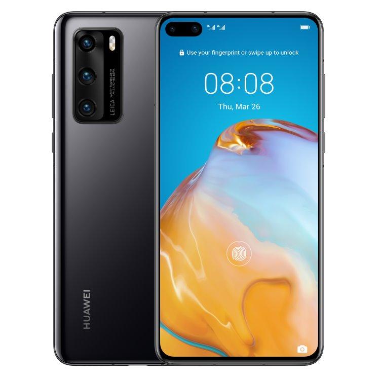 Huawei P40 5G, 8/128GB, Dual SIM, čierna, Trieda A+ - použité, záruka 12 mesiacov