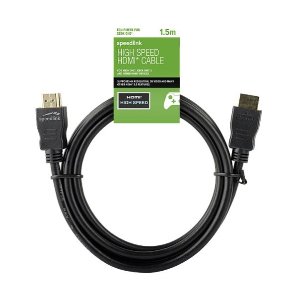 Kábel Speedlink High Speed HDMI Cable pre Xbox One 1,5 m SL-250101-BK-150