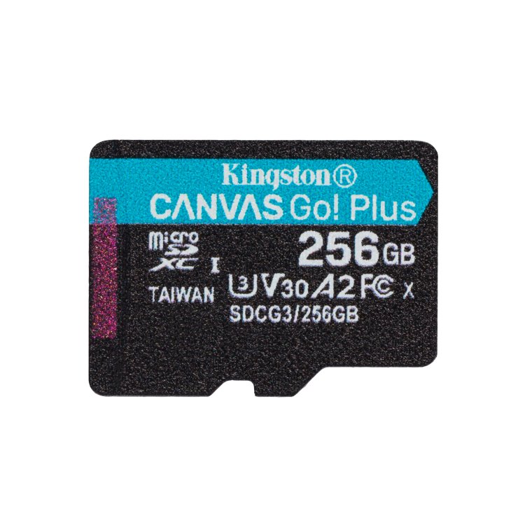 E-shop Kingston Canvas Go Plus Micro SDXC 256 GB, UHS-I U3 A2, Class 10 - rýchlosť 17090 MBs SDCG3256GBSP