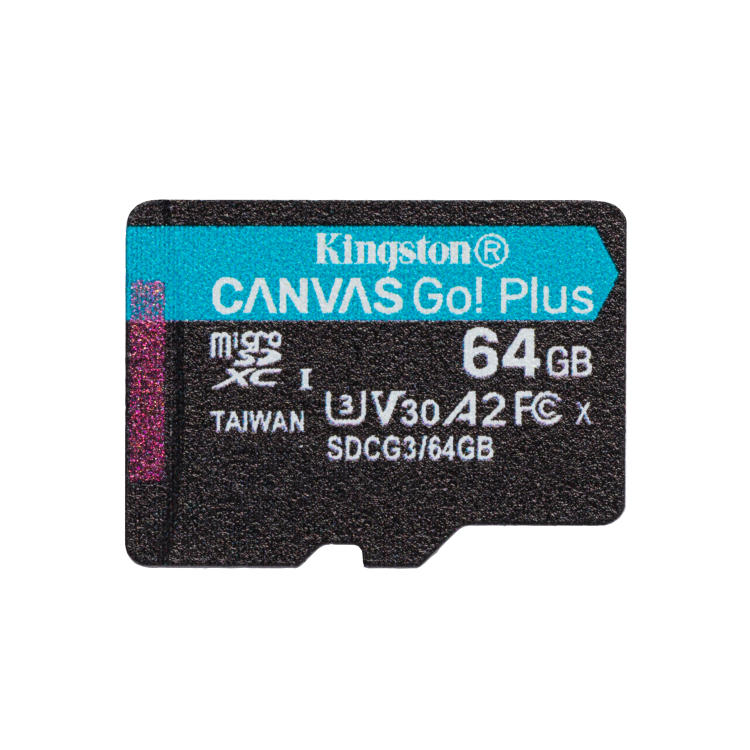 E-shop Kingston Canvas Go Plus Micro SDXC 64 GB, UHS-I U3 A2, Class 10 - rýchlosť 17070 MBs SDCG364GBSP