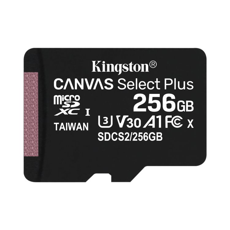 E-shop Kingston Canvas SeIect Plus Micro SDXC 256 GB, UHS-I A1, Class 10 - rýchlosť 10085 MBs SDCS2256GBSP