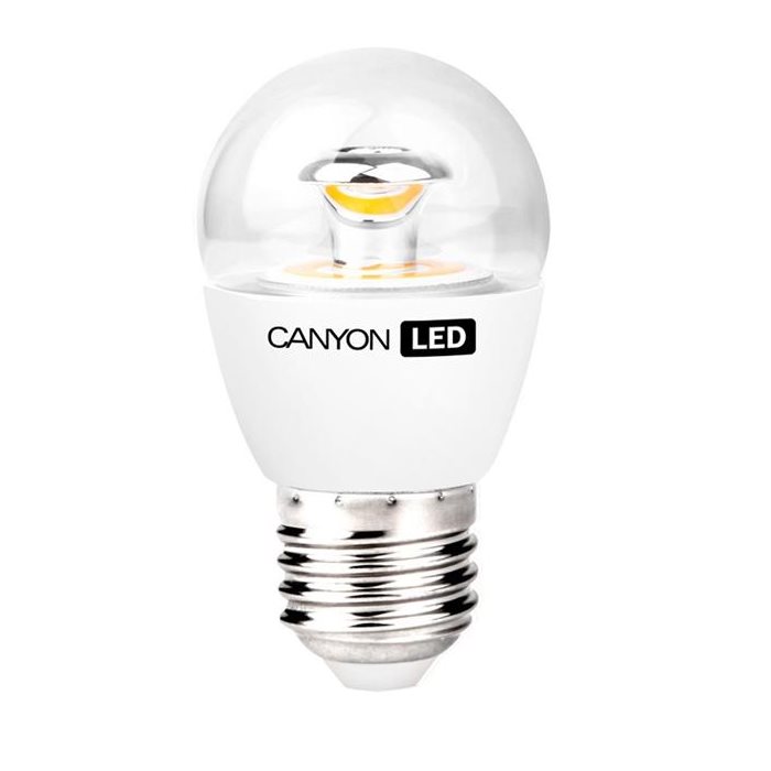 Led žiarovka Canyon E27, kompakt guľatá priehľadná 6W - svietivosť 494 lm, neutrál biela, CRI > 80 Led žiarovka Canyon E27, kompakt guľatá priehľadná 6W - svietivosť 494 lm, neutrál biela, CRI > 80