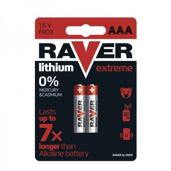 Lithiová mikrotužková batéria AAA, RAVER Extreme, 2 kusy 219985313