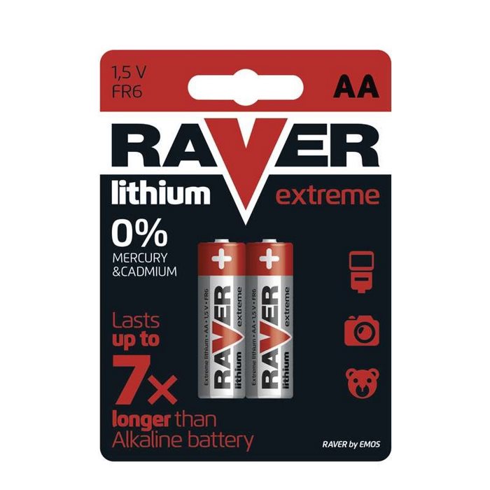 Lithiová tužková batéria AA, RAVER Extreme, 2 kusy 219985314