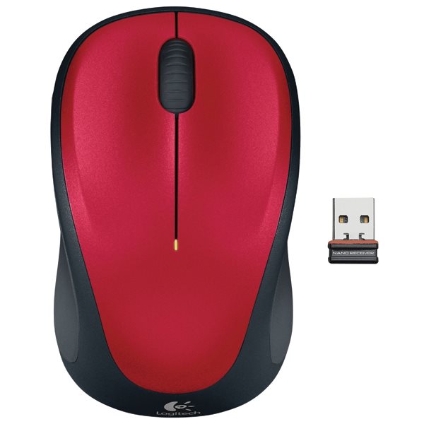 E-shop Kancelárska myš Logitech bezdrôtová M235, červená 910-002496