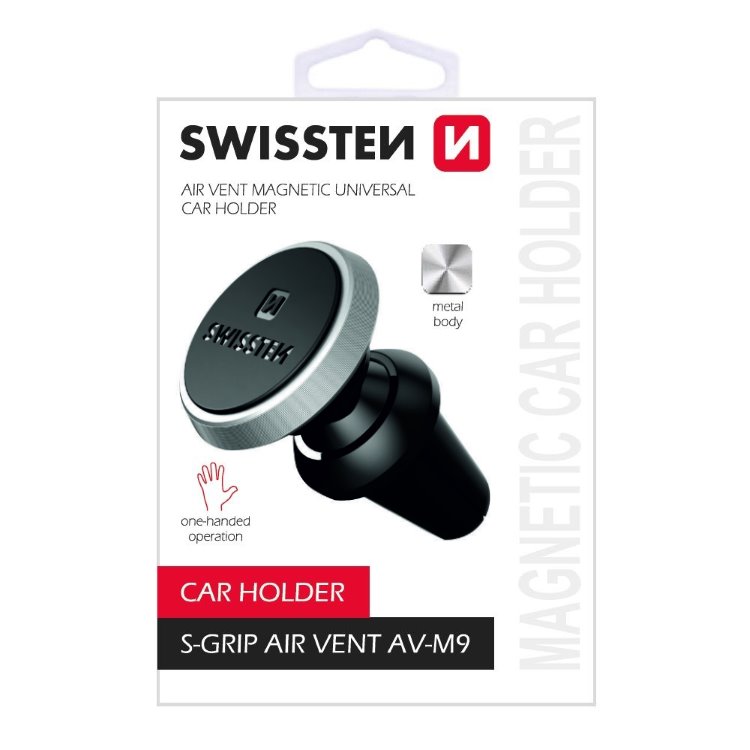 Magnetický držiak Swissten S-Grip M9 do ventilácie, strieborná