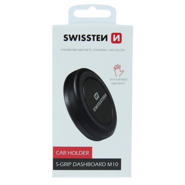 E-shop Magnetický nalepovací držiak do auta Swissten S-Grip Dashboard M10, čierna 65010425