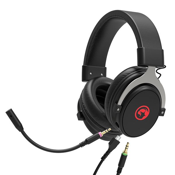 E-shop Marvo HG9052, slúchadlá s mikrofónom, ovládanie hlasitosti, čierne, 7.1 (virtuálne), červeno podsvietené HG9052