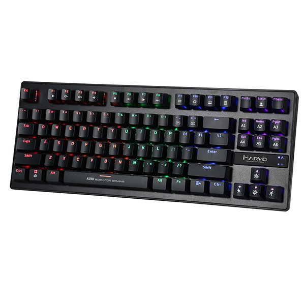 Marvo KG901, Klávesnica CZ/SK, herná, modré spínače typ drôtová (USB), čierna, mechanická, podsvietenie