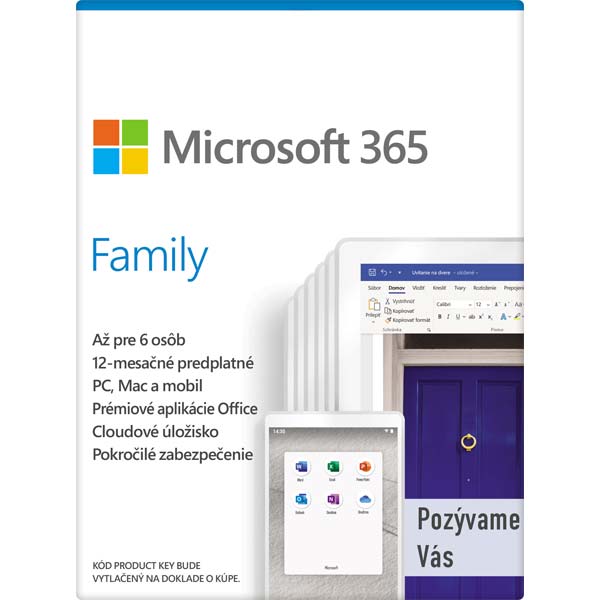 Microsoft 365 pre rodiny - 12 mesiacov
