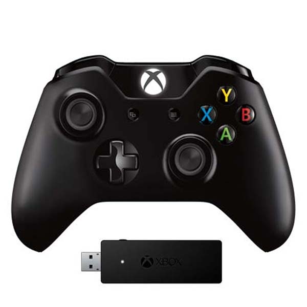 Microsoft Xbox One S Wireless Controller, black + Microsoft Xbox One Wireless Adapter for Windows