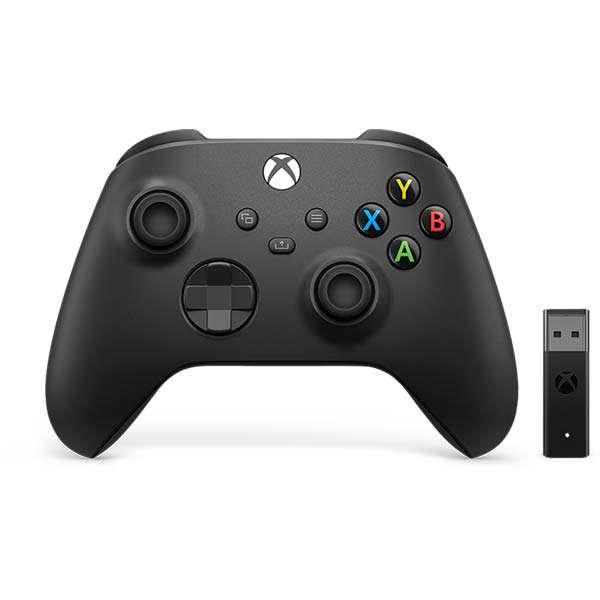 Microsoft Xbox Wireless Controller, carbon black + Microsoft Xbox Wireless Adapter for Windows