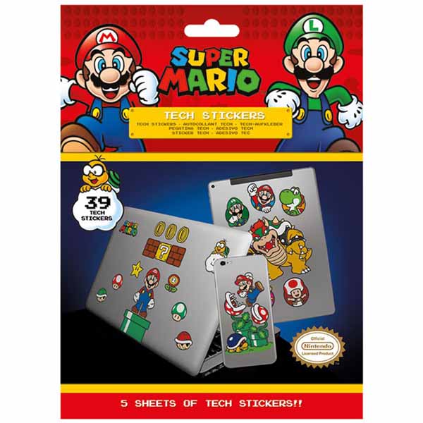 Nálepky Nintendo Super Mario Bros. Mushroom Kingdom