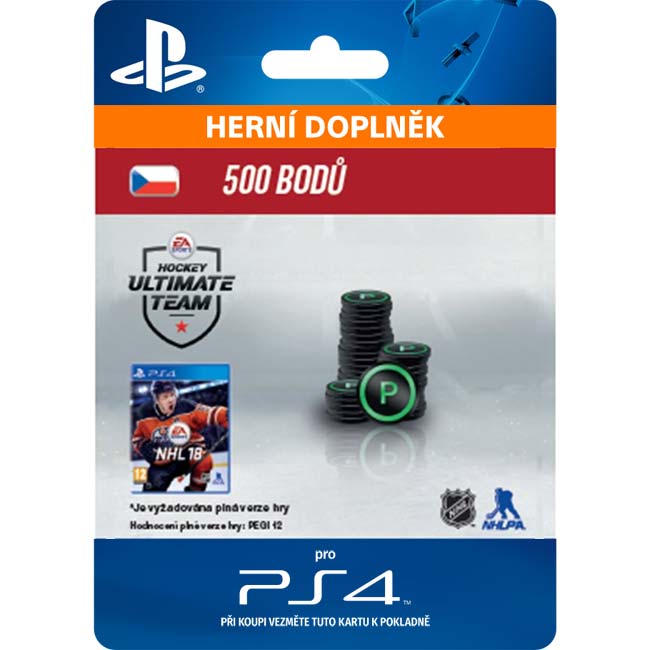 NHL 18 Ultimate Team - 500 Hockey Points CZ NHL 18 Ultimate Team - 500 Hockey Points CZ