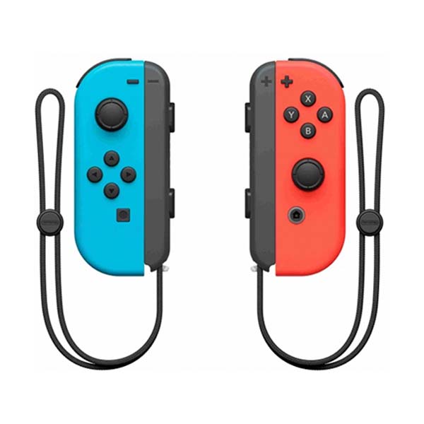 Ovládače Nintendo Joy-Con, neónovo červený / neónovo modrý + Sniperclips